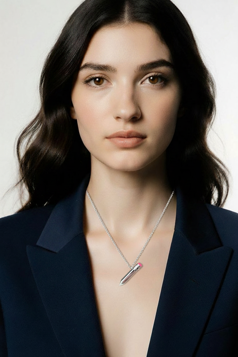 Pencil Power Pendant - Silver