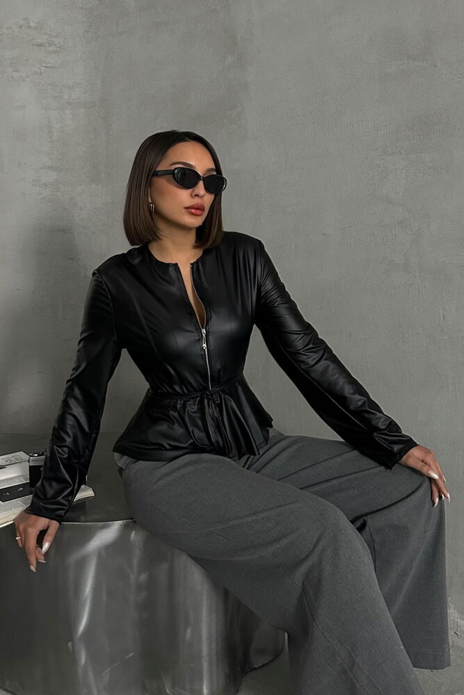 Statement Black Leather Jacket