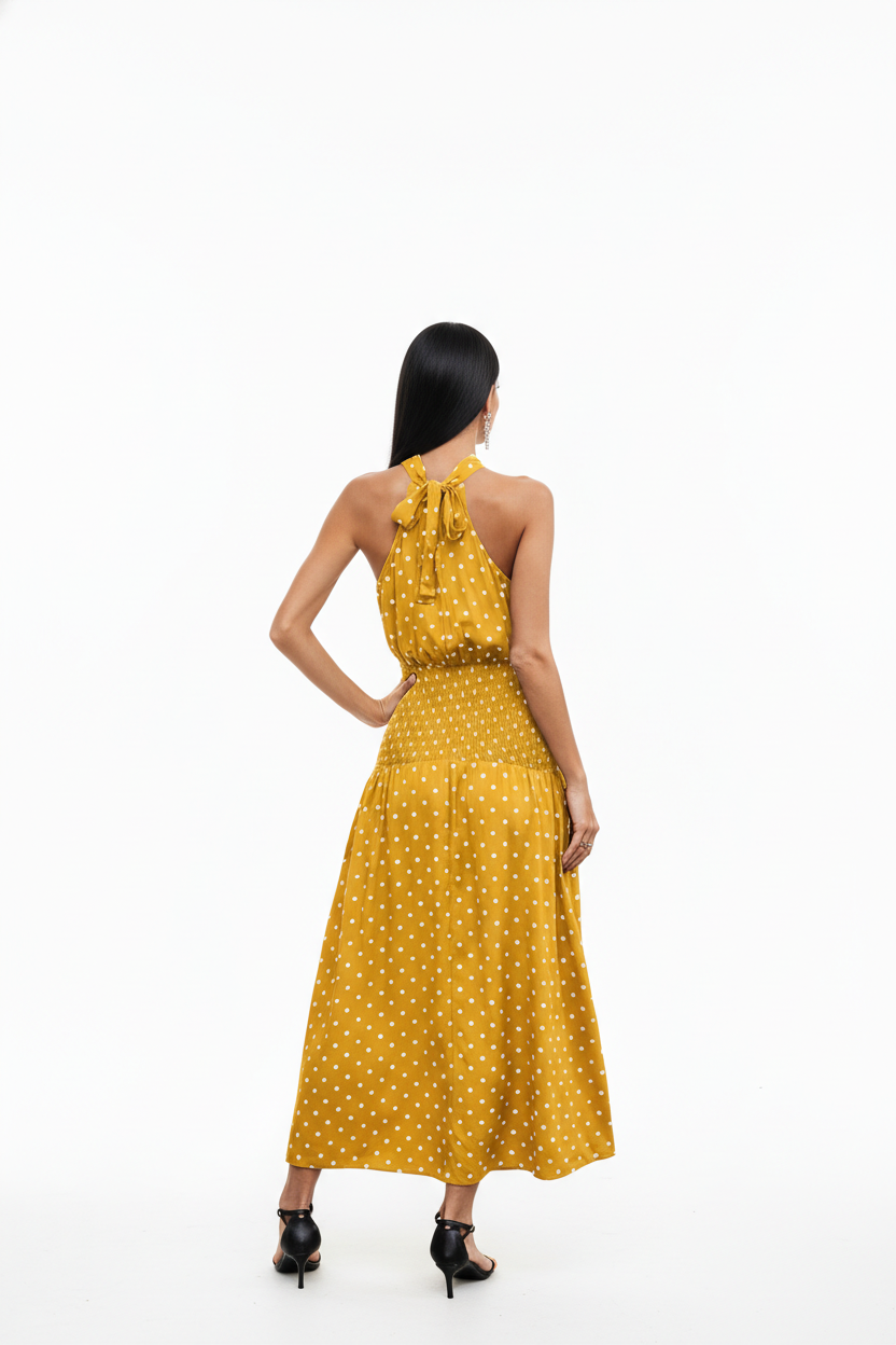 Classic Halter Polka Maxi