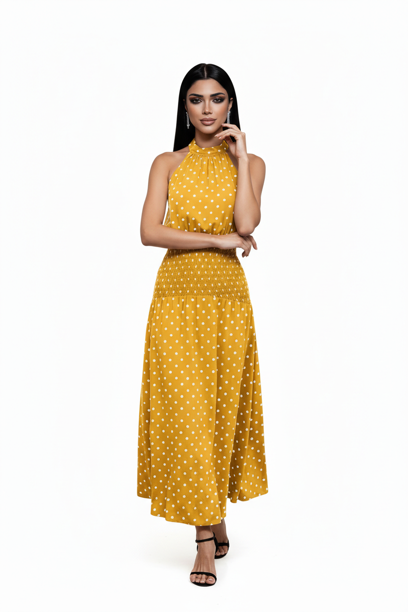 Classic Halter Polka Maxi