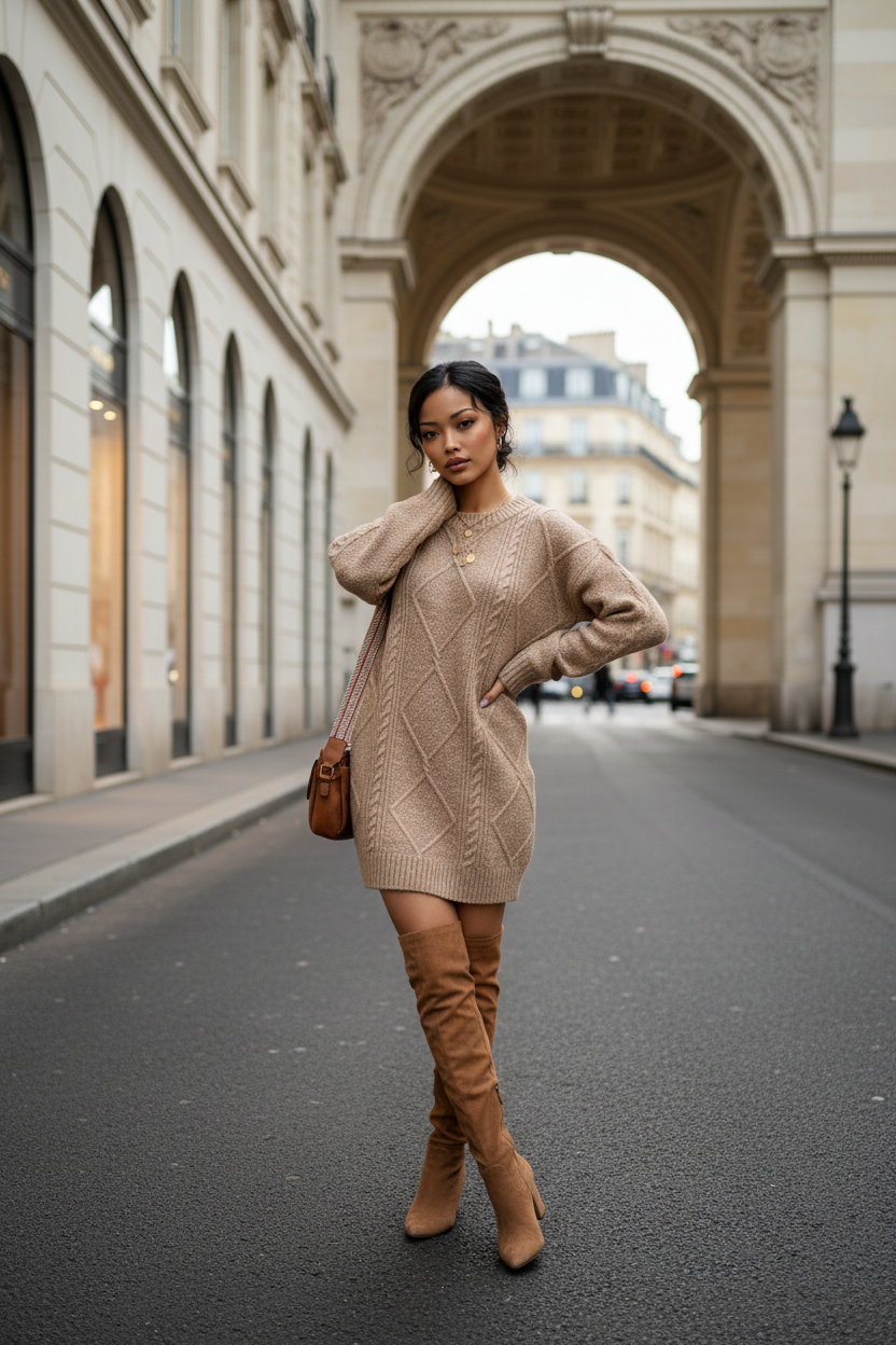 Effortless Cable Knit Dress