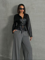 Statement Black Leather Jacket