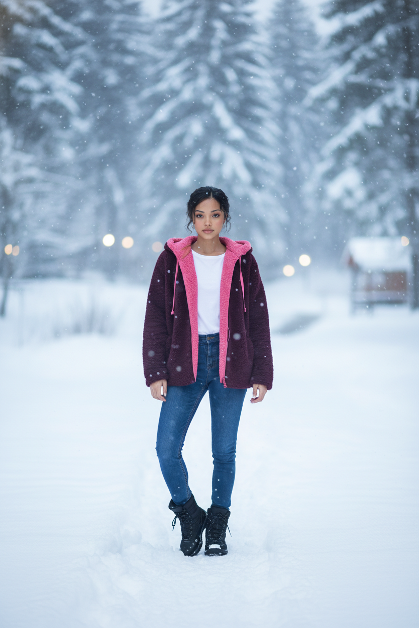 Rose & Burgundy Reversible Jacket