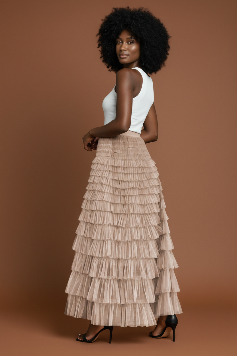 Cascading Tulle Maxi