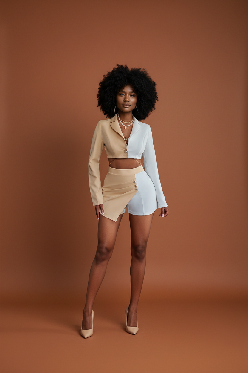 Button Trim Two Piece Set