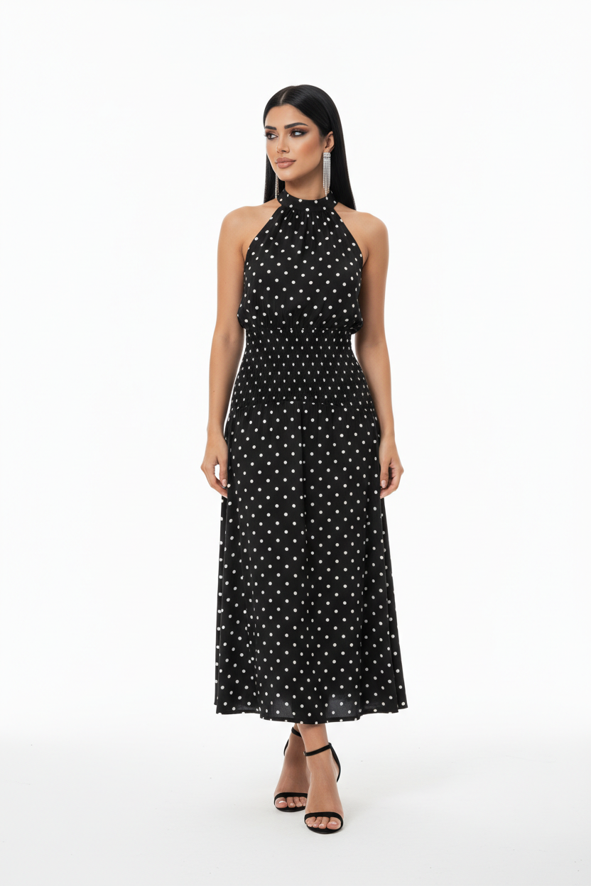 Classic Halter Polka Maxi