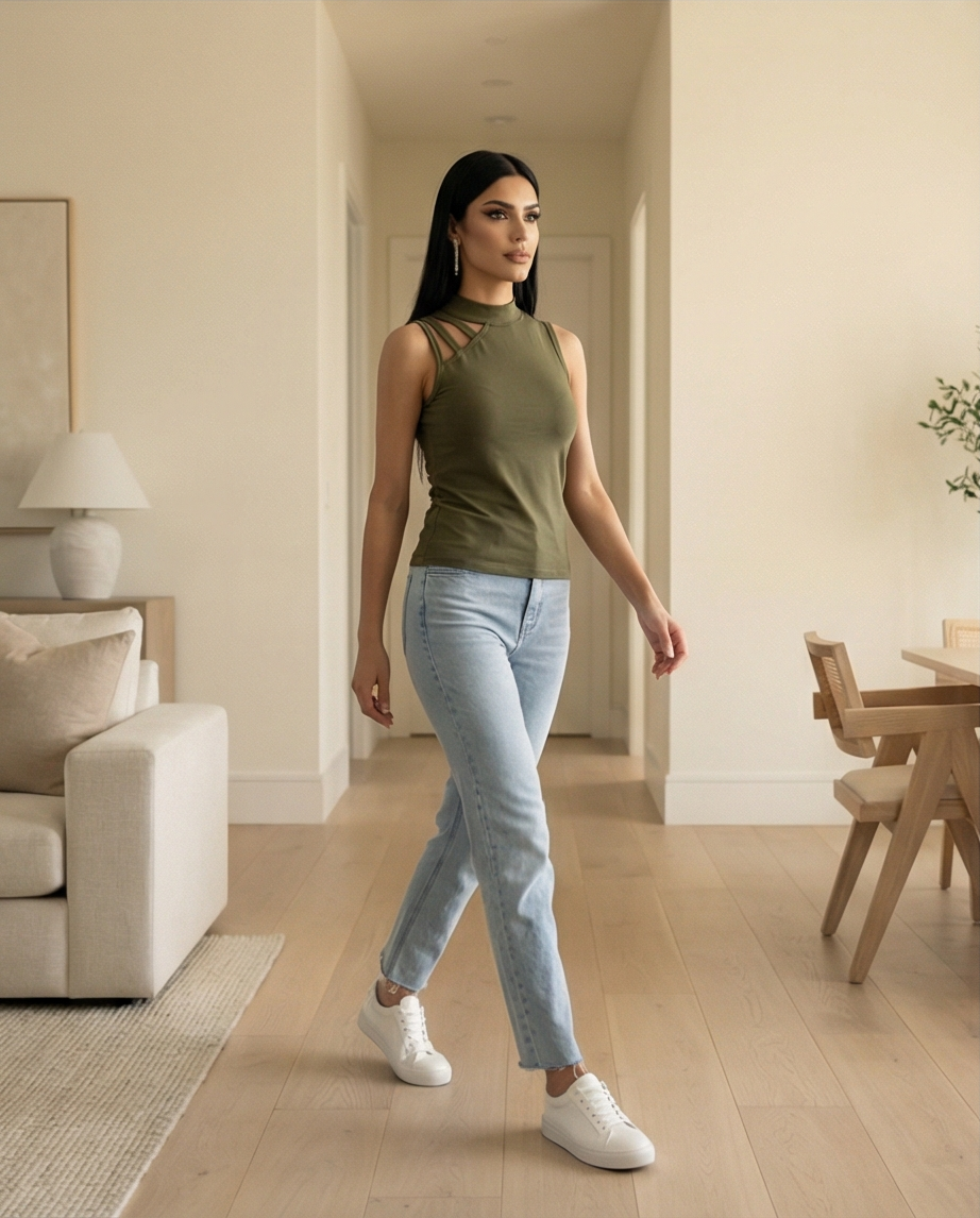 Shoulder Detail Sleeveless Top