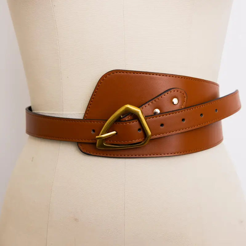 Wide Leather Statement Belt