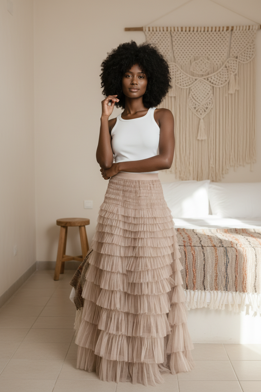 Cascading Tulle Maxi