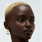 Gold Pearl Drop Hoops