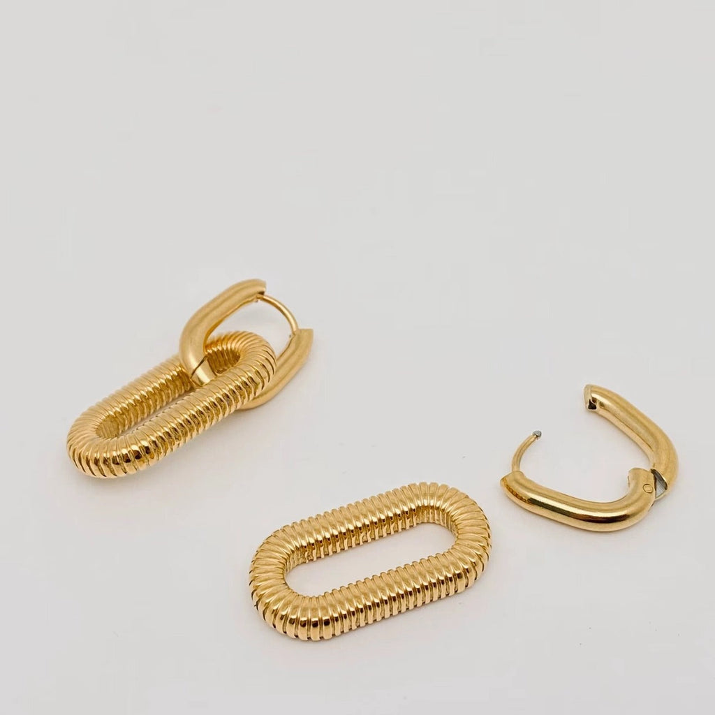 Gold Textured Hoop Earrings