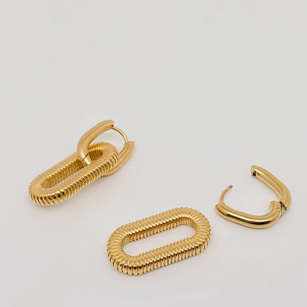 Gold Textured Hoop Earrings