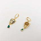 Gold Leopard Head Huggie Earrings