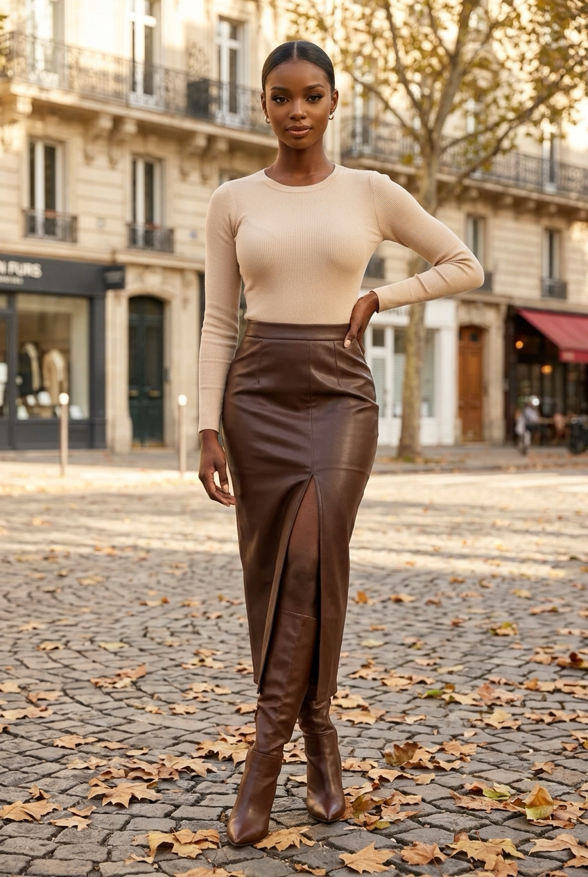 The Icon Leather Skirt