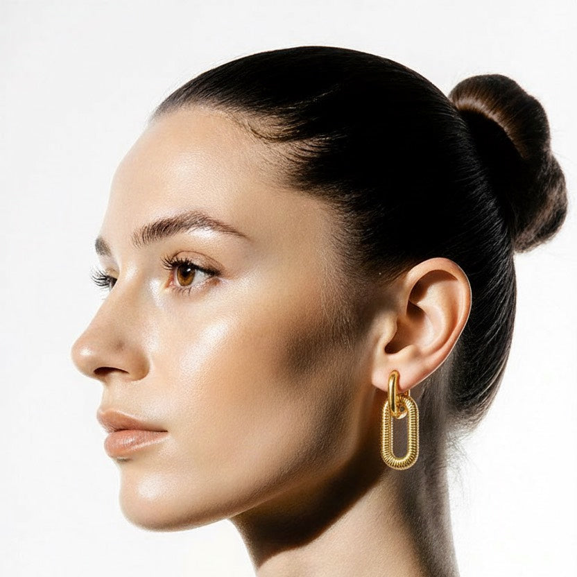 Gold Textured Hoop Earrings