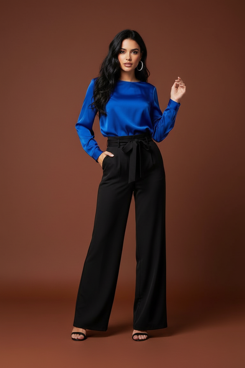 High-Waist Wide-Leg Trousers
