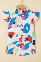 Colorful Expression Print Blouse
