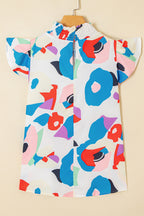 Colorful Expression Print Blouse