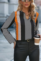 Color-Block Pattern Blouse