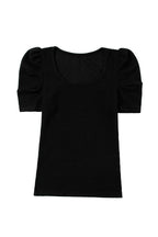 Black Puff Sleeve Top