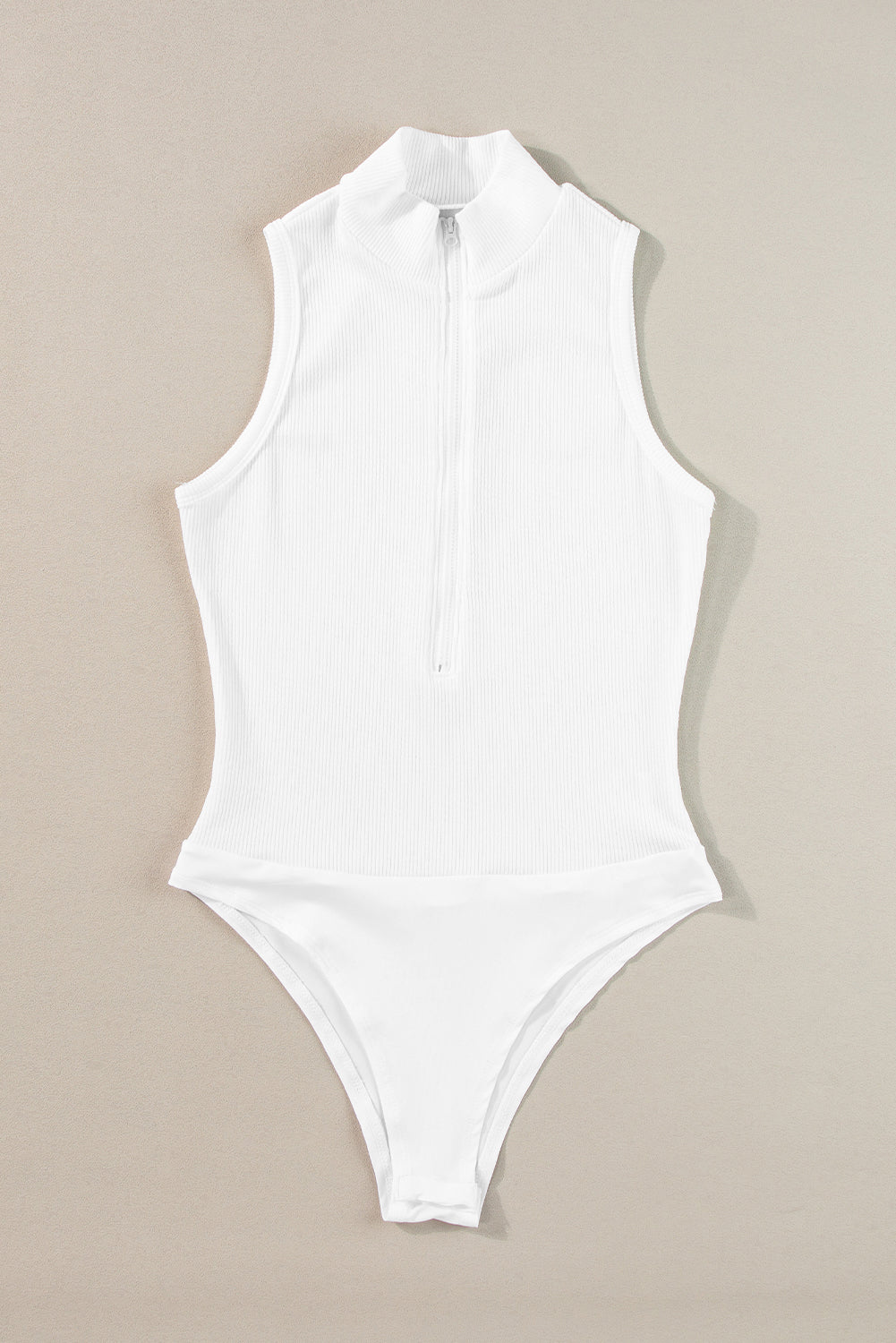 Ribbed Zip Bodysuit