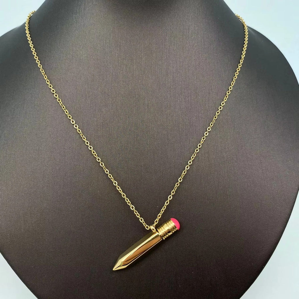 Pencil Power Pendant - Gold