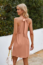 Coral Sleeveless Wrap Midi