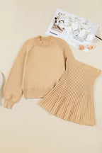 Beige Puff Sleeve Coordinate Set