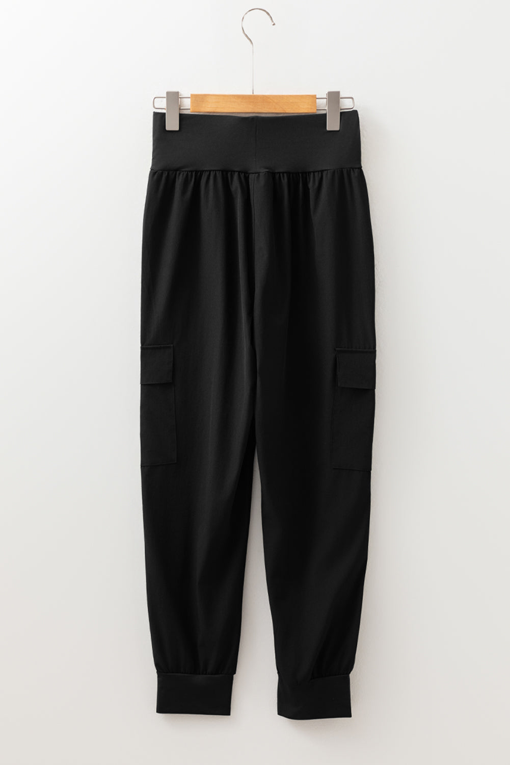 Relaxed Black Cargo Joggers