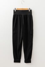 Relaxed Black Cargo Joggers
