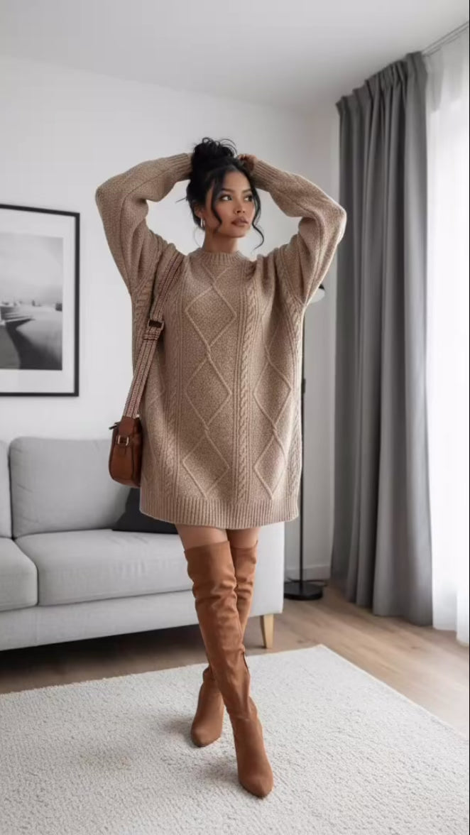 Effortless Cable Knit Dress